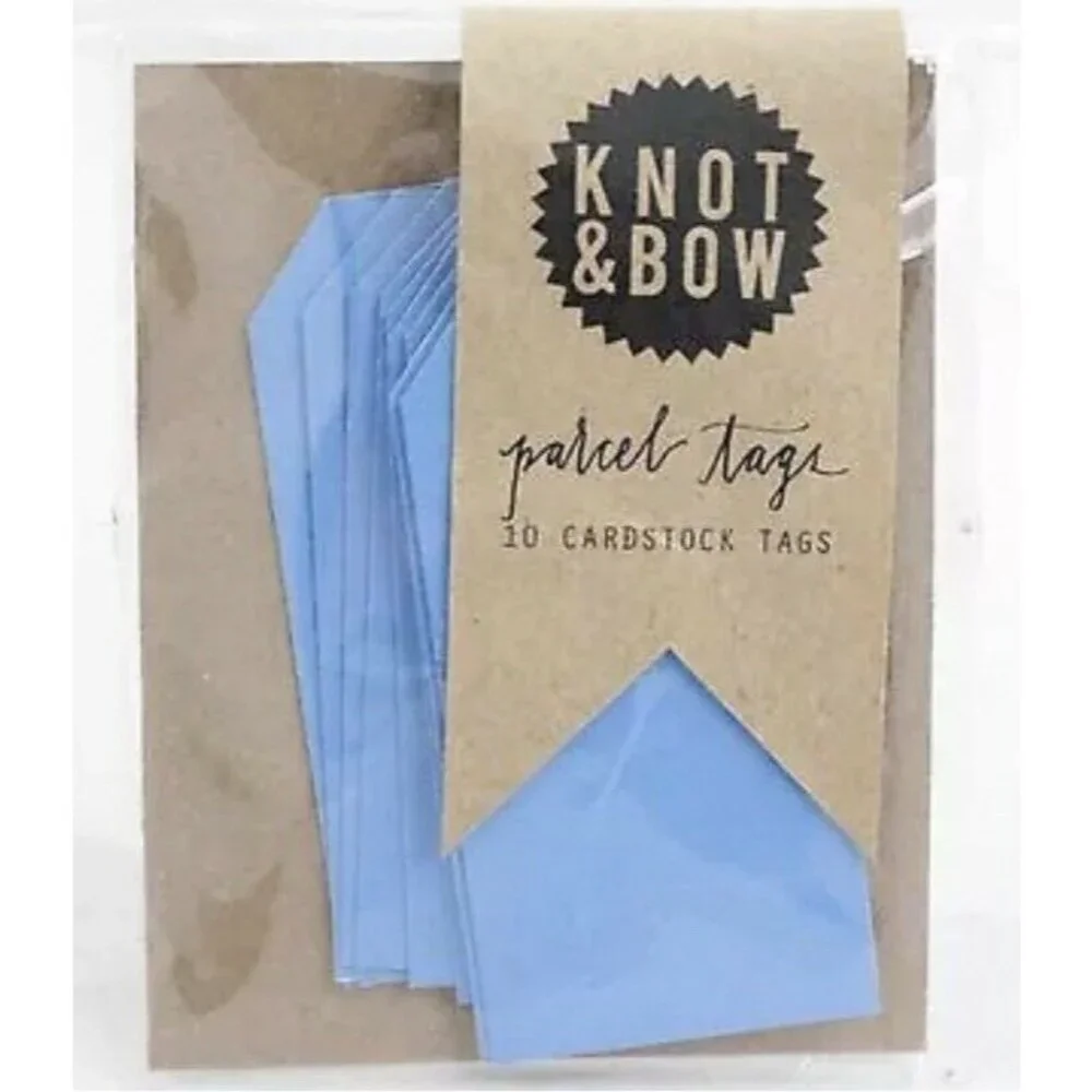 Knot and Bow x Popsugar 10 Gift Tags Blue Parcel Presents Cardstock Scrapbook